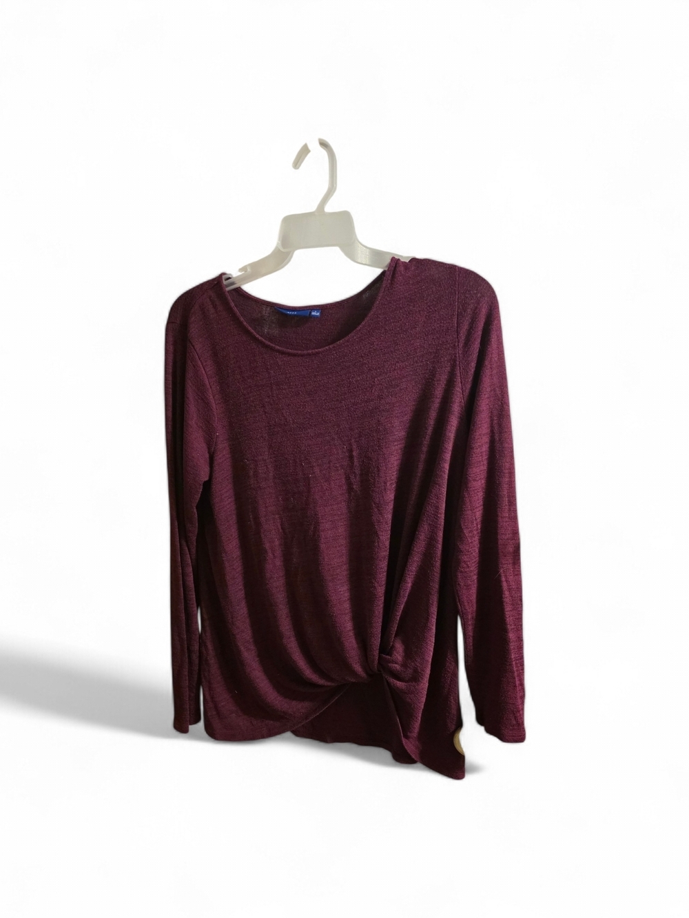 Apt. 9 Twist-Front Long Sleeve Top - Plum